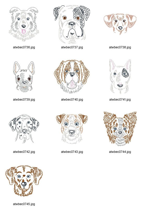 ZigZagDogs2 10 Machine Embroidery Designs from ATW Etsy
