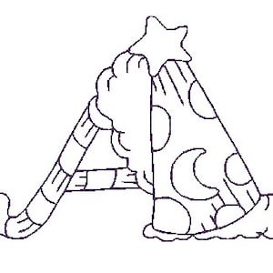 Redwork Halloween Alphabet-1 A-M 13 Desenhos de bordado à máquina