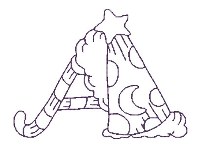 Redwork Halloween Alphabet-1 A-M  13 Machine Embroidery Designs