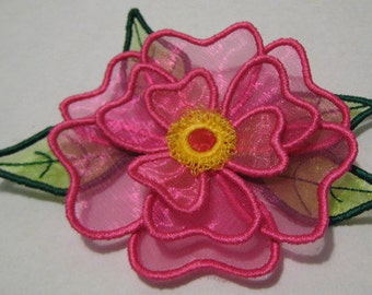 Free Standling Applique 3D Flower Project #392 ( Machine Embroidery Design from ATW )