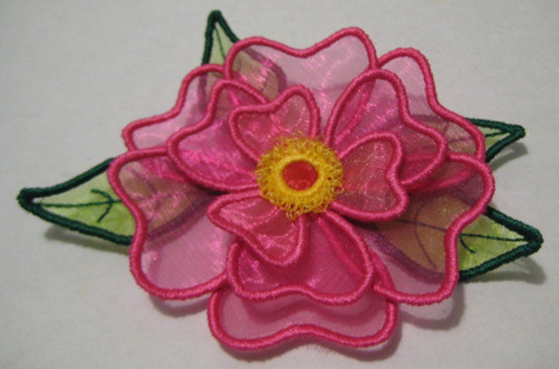 Free Standling Applique 3D Flower Project 392 Machine Embroidery Design from ATW image 1