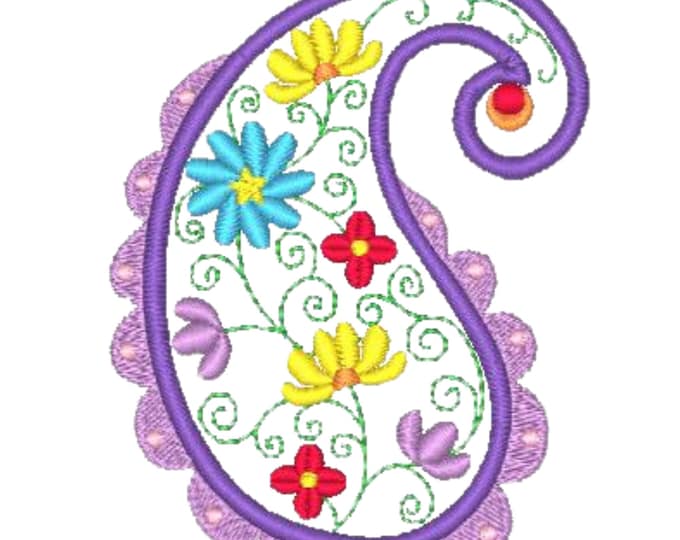 Applique Floral Paiselys ( 10 Machine Embroidery Designs by ATW) 4X4 Hoop