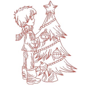 Élégant-Noël-Redwork 5 x 7 (10 motifs de broderie Machine d'ATW) Téléchargement immédiat
