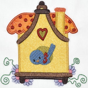 Country Birdhouses Applique Machine Embroidery Designs image 5