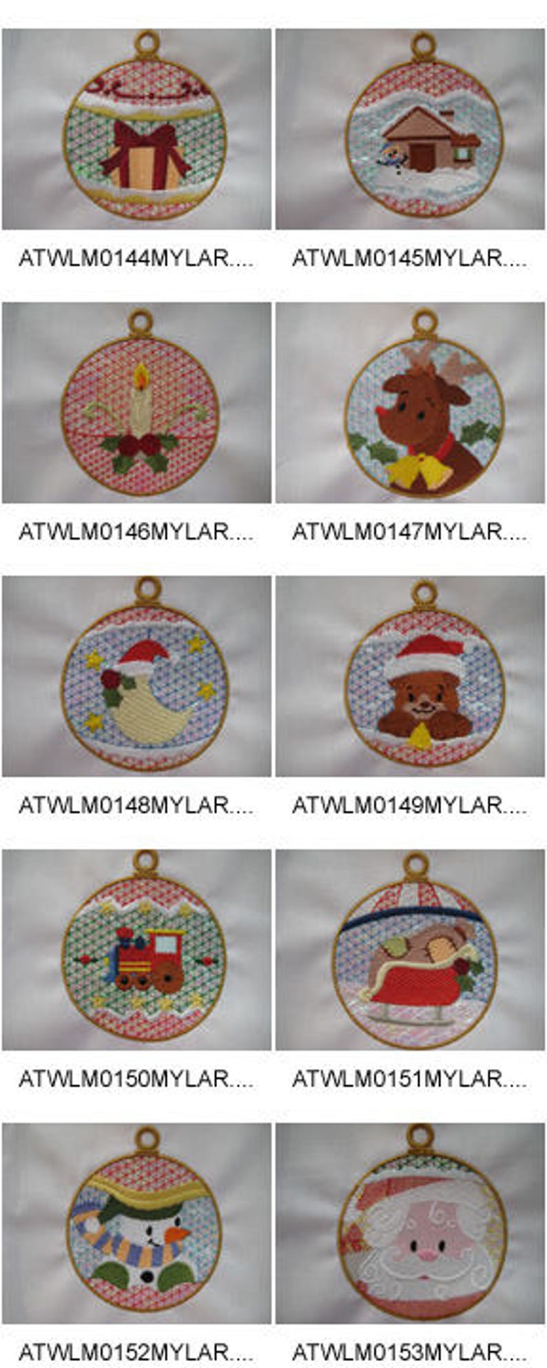 Mylarchristmasornaments 10 machine jessecmault designs from  etsy
