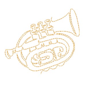 Lineart Musical Instruments  11 Machine Embroidery Designs  Mixed 4X4 and 5X7 Hoop digital Download