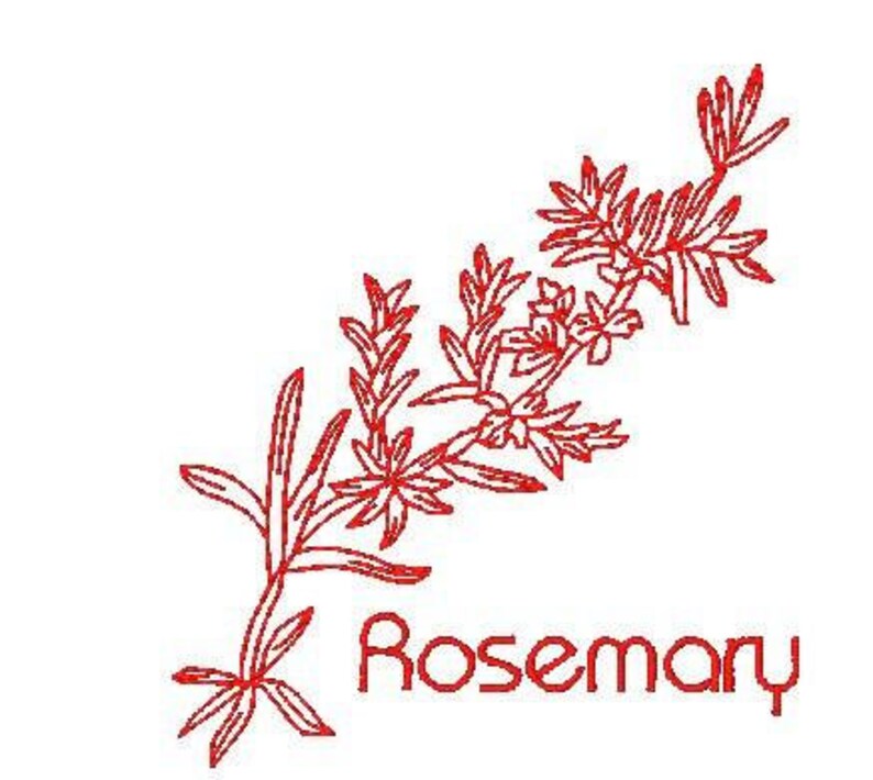 Redwork Herbs 26 Machine Embroidery Designs From ATW Etsy