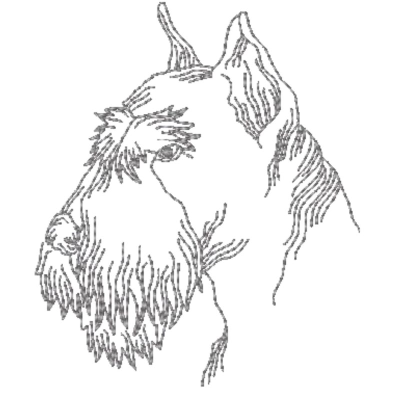 Schnauzer Dogs 10 Machine Embroidery Designs. Mixed 4X4 and 5X7 Hoop Digital DDownload image 4