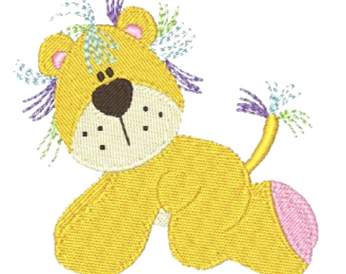 Baby Leo  ( 5 Machine Embroidery Designs by ATW) 4X4 Hoop