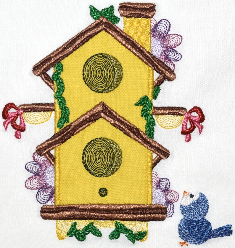 Country Birdhouses Applique Machine Embroidery Designs image 7