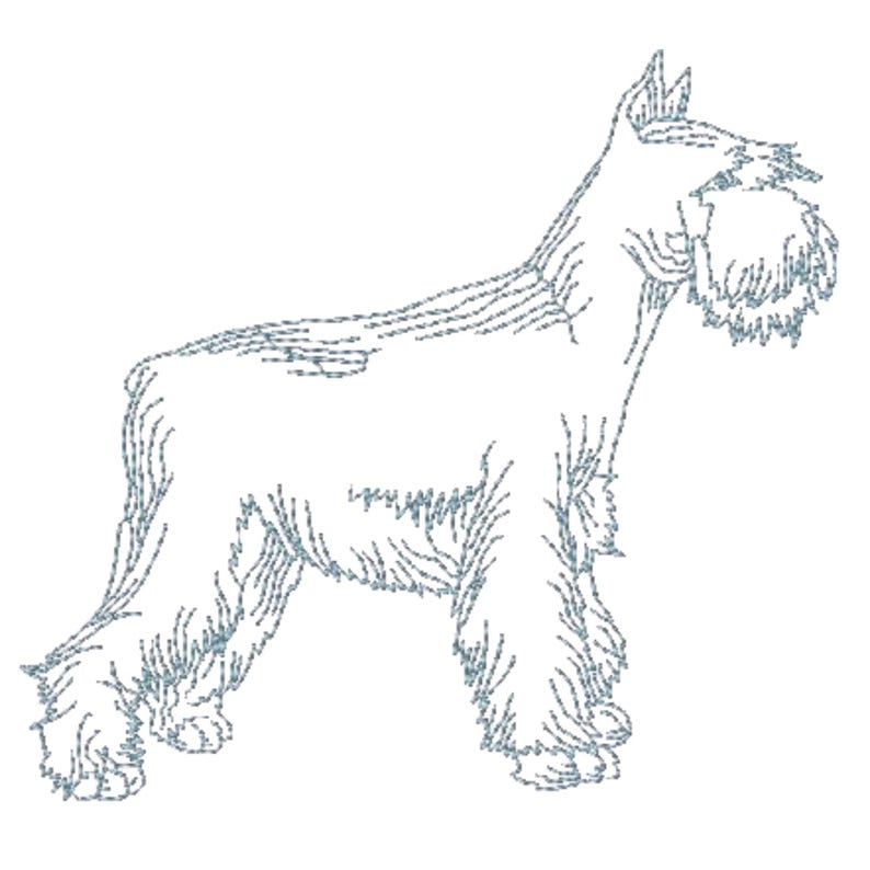 Schnauzer Dogs 10 Machine Embroidery Designs. Mixed 4X4 and 5X7 Hoop Digital DDownload image 10
