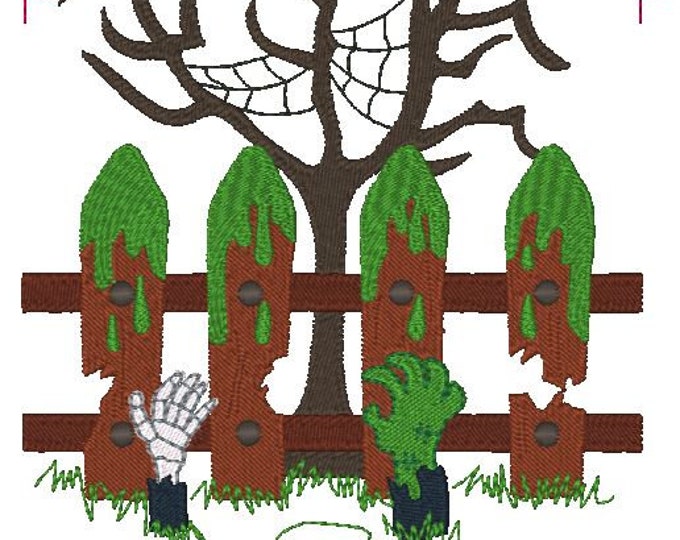 Modular Halloween Fences   Machine Embroidery Designs