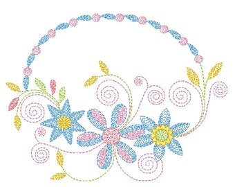 Oval Florals  12 Machine Embroidery Designs