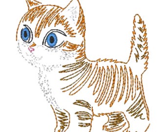 Zig Zag Kitties Machine Embroidery Designs | Playful Feline Collection (4x4 Hoop)