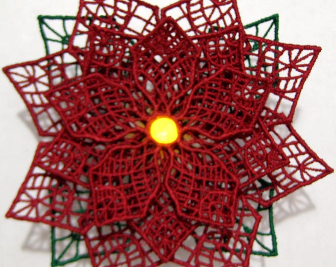 Poinsettia-Tealights ( 8 Machine Embroidery Designs from ATW ) XYZ17K