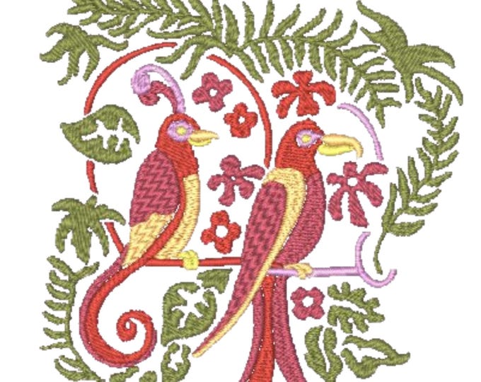 Caribbean-Birds ( 10 Machine Embroidery Designs from ATW )  4x4 Hoop