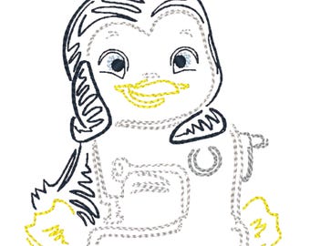 Pingüinos de costura en zigzag: 10 diseños de bordado a máquina para bastidor de 5x7 pulgadas (descarga digital)