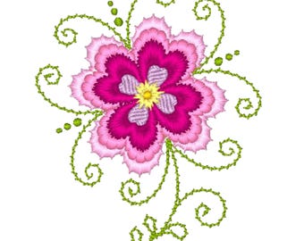 Delicate Flowers  ( 10 Machine Embroidery Designs)  4X4 Hoop