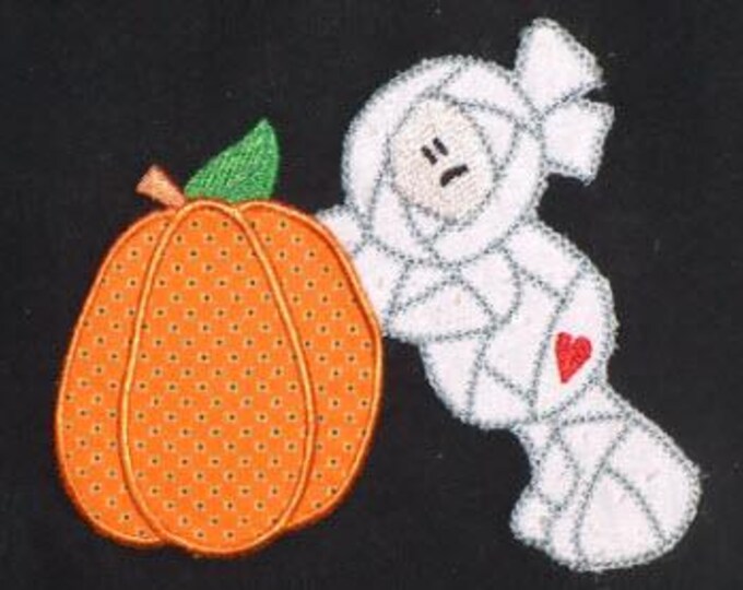 Halloween Mummies Applique ( 7 Machine Embroidery Designs from ATW ) 5X7 hoop