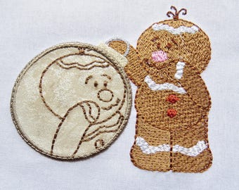 Adornos navideños de jengibre: 7 diseños de bordado, descarga instantánea, decoraciones navideñas en bastidor de 4x4