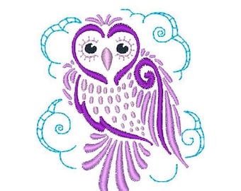 Delicate Owls  Machine Embroidery Designs