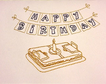 Birthday Greeting Cards  15 Machine Embroidery Designs