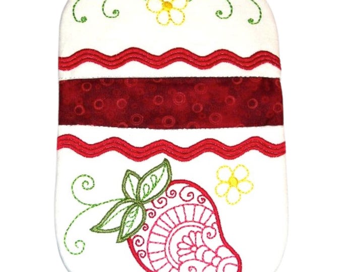 Decorated Fruit Pot Holders  ( 11 Machine Embroidery Designs by ATW)  5X7 Hoop