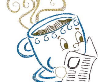 Funny Coffee 10 Machine Embroidery Designs | Cafe Humor Collection | 4X4 Hoop | Instant Download