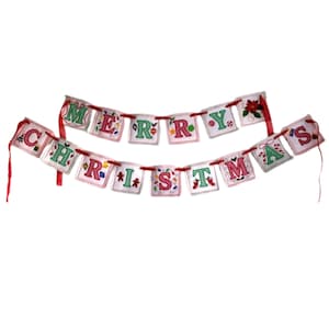 Merry Christmas Banner: Machine Embroidery Designs (Digital Download)