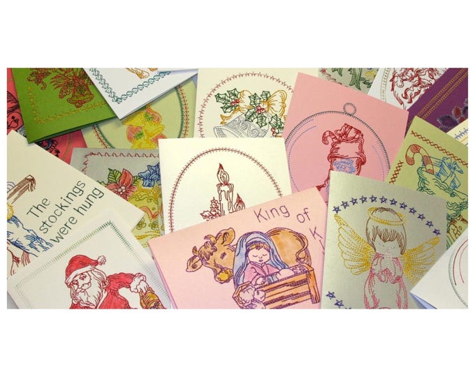 Embroidered Christmas Card Designs Machine Embroidery Designs