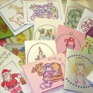 Gestickte Weihnachtskarten-Designs Maschinenstickerei-Designs