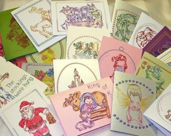 Embroidered Christmas Card Designs Machine Embroidery Designs