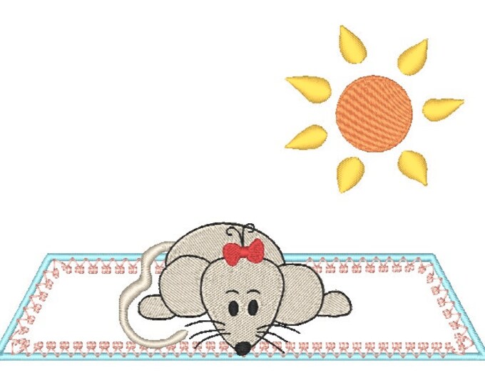 Spring Mice Applique-5x7  Machine Embroidery Designs