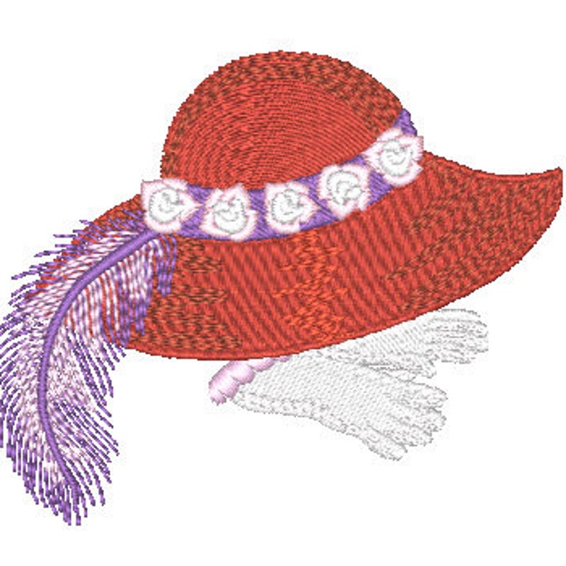 402 Embroidered Hat- Red main image 1