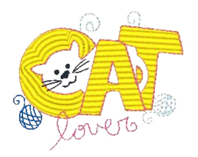 I Love Cats ( 10 Machine Embroidery Designs from ATW ) 4X4 Hoop