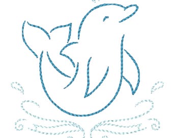 Dolphin Frolic  10 Machine Embroidery Designs | 4x4 Hoop | Instant Download