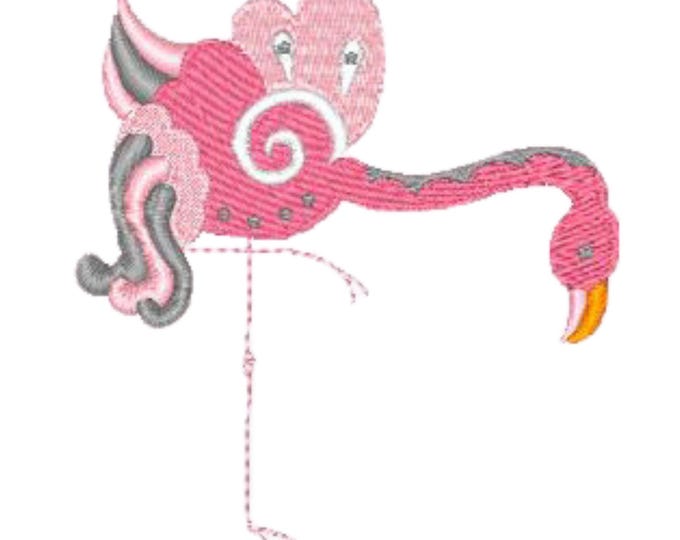 Decorative Flamingos  ( 10 Machine Embroidery Designs by ATW) 4X4 Hoop