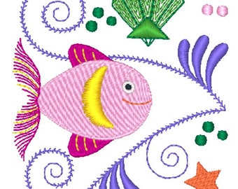 Jacobean Sea Friends   Machine Embroidery Designs