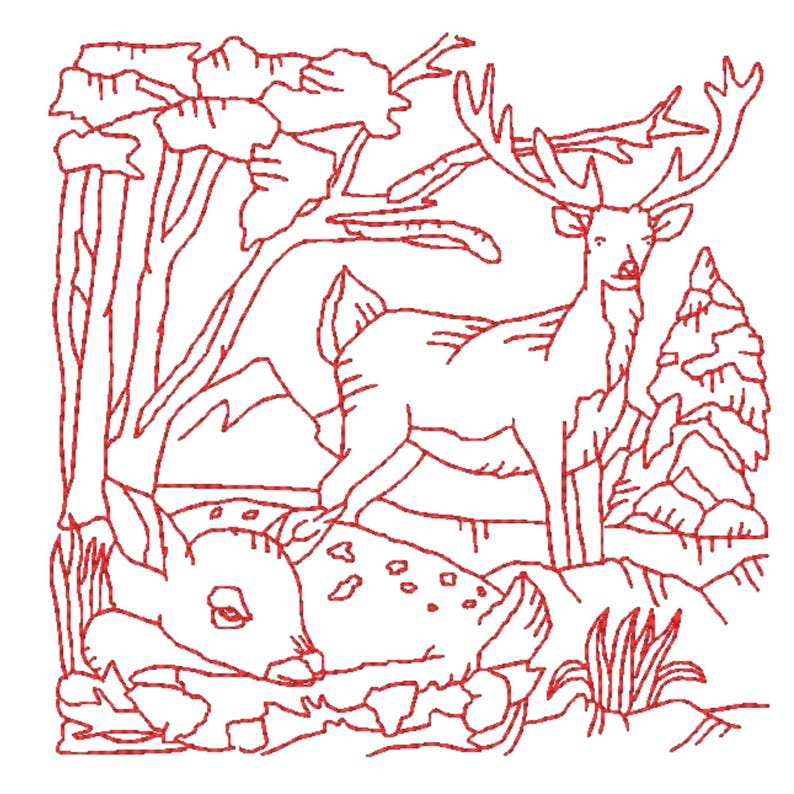 Winter Scenes Redwork | 10 Machine Embroidery Designs | 5x7 Hoop | Digital Download image 6