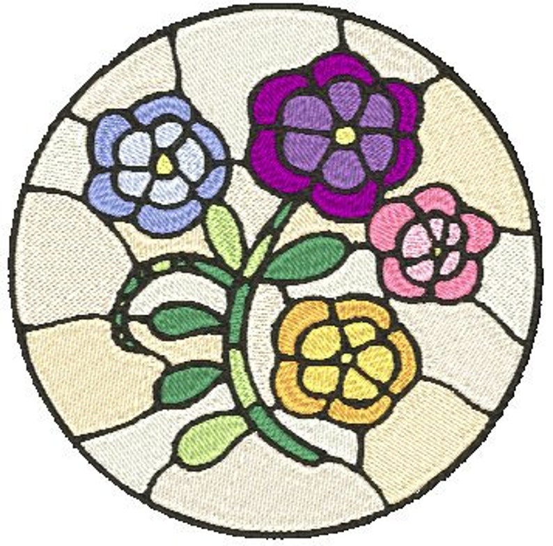 Stained Glass Machine Embroidery Designs Etsy Ireland