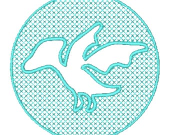 Círculos de dinosaurios en relieve: 7 diseños de bordado a máquina, aro de 4 x 4, descarga digital