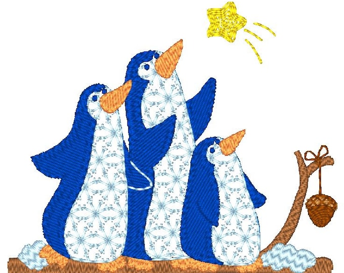 Happy Little Penguin   Machine Embroidery Designs