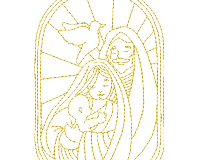 Christmas Nativity Redwork – 7 Elegant Designs, 5x7 Hoop Instant Download Machine Embroidery Designs