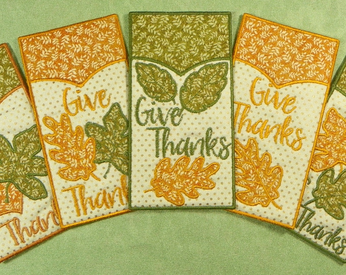 ITH Silverware Holder Thanksgiving Project [6x10] Machine Embroidery Designs
