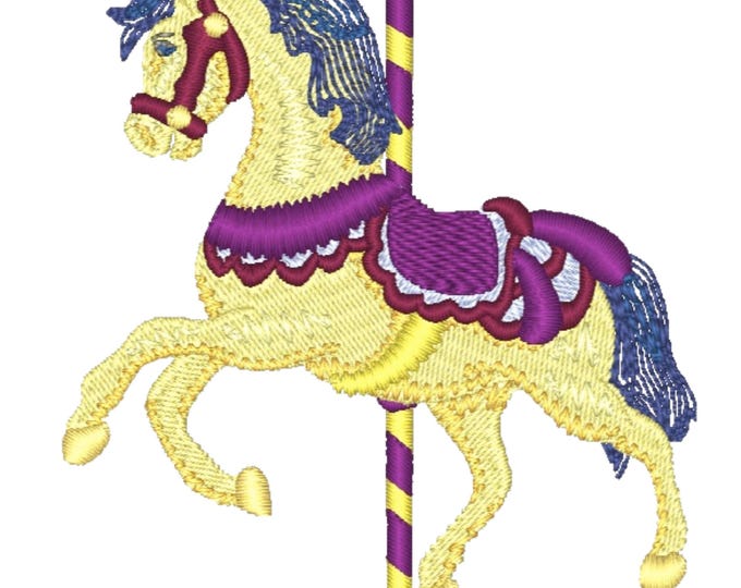 Carousel Horses. ( 10 Machine Embroidery Designs from ATW )  4X4 Hoop