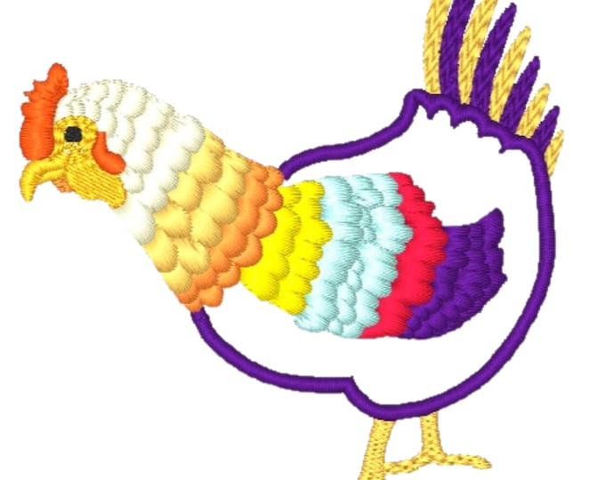 Applique Eccentric Hens  ( 10 Machine Embroidery Designs by ATW) 4X4 Hoop