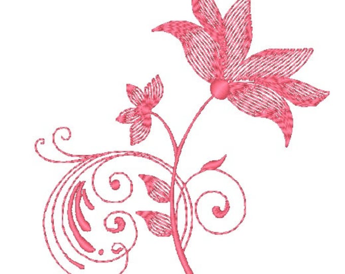 Waves Style Floral-1  Machine Embroidery Designs