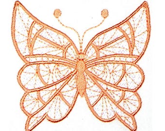 Crochet Style Butterflies Tulle Applique (10 MachineEmbroideryDesigns) 4X4 Hoop 10332