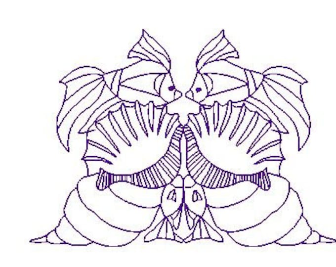 Redwork Sea Blocks Machine Embroidery Designs