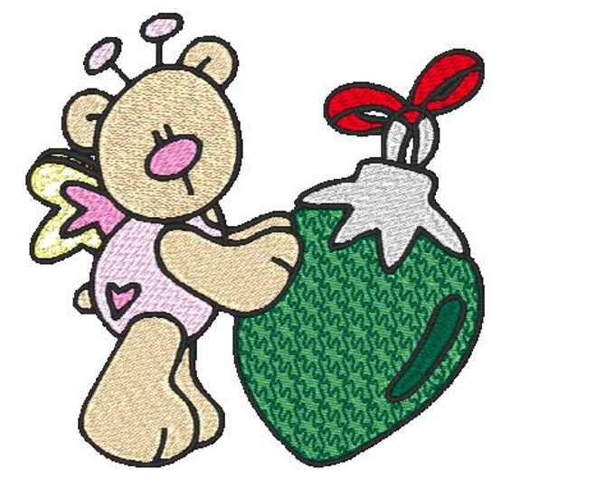 Christmas Butterfly Bears Machine Embroidery Designs